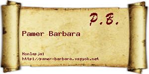 Pamer Barbara névjegykártya